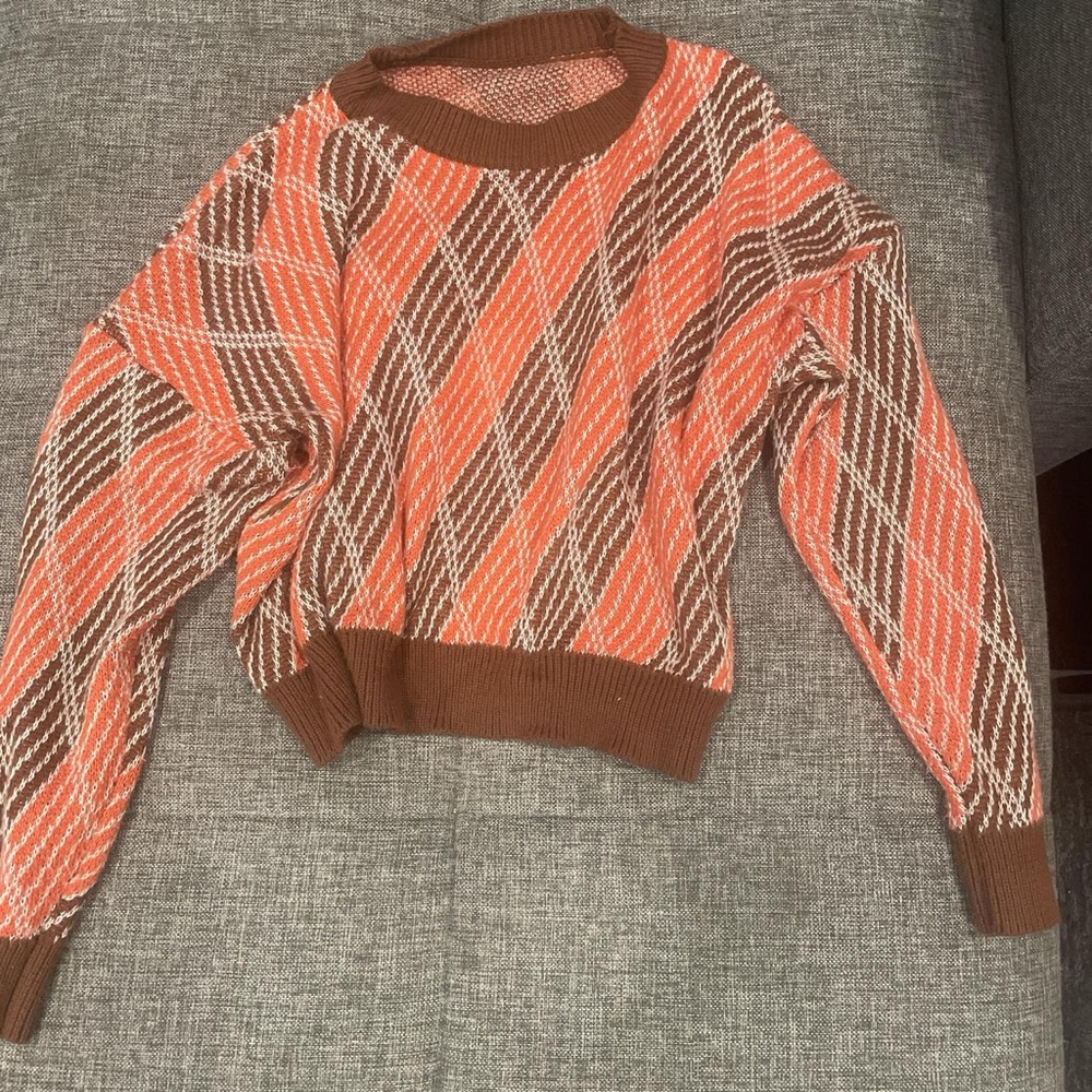 Brown and Orange Women's fall vibes Sweater